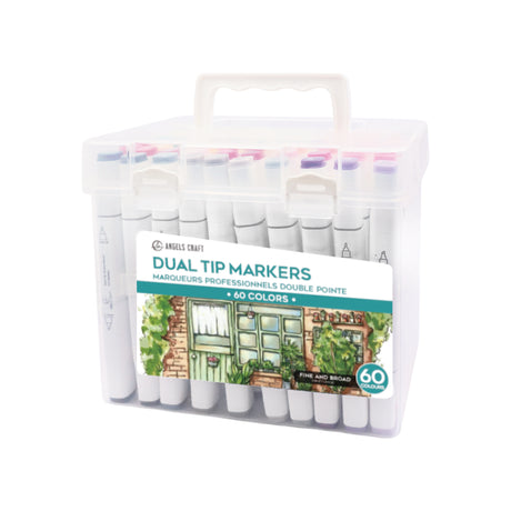 Angels Craft 60-Color Dual-Tip Alcohol Marker Set