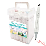 Angels Craft 24-Piece Set of Alcohol Dual Tip Markers in Pastel Colors