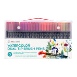 Angels Craft 72 Color Watercolor Dual Tip Brush & Fine Tip Pens