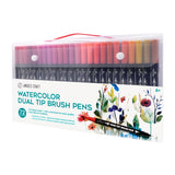 Angels Craft 72 Color Watercolor Dual Tip Brush & Fine Tip Pens