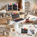 Premium 24-Piece Acrylic Brush Marker Set with Organizer Case