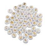 White & Gold Alphabet Beads