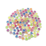 Glow-in-the-Dark Round Alphabet Beads – Multicolor Acrylic Letter Beads for DIY Jewelry