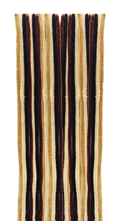 Premium Earth-Toned Chenille Stems (40-Count) – Black, Ivory & Brown