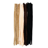Premium Earth-Toned Chenille Stems (40-Count) – Black, Ivory & Brown