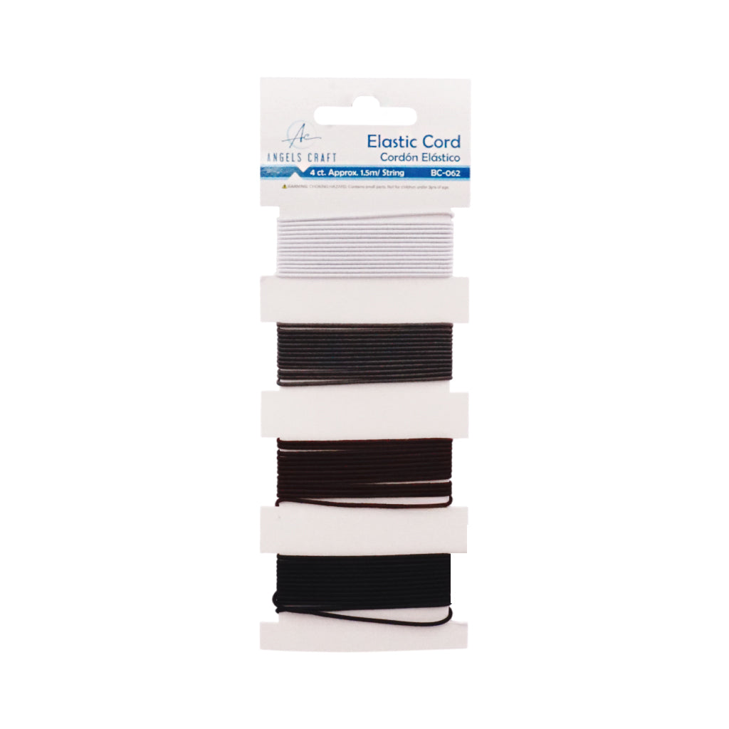 Elastic Cord Multi-Pack for Crafts & Jewelry Making (4-Piece Set)