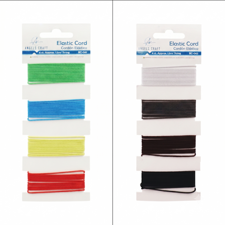 Elastic Cord Multi-Pack for Crafts & Jewelry Making (4-Piece Set)