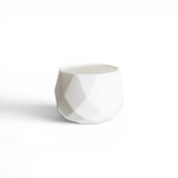 White Geometric Flower Pot with Floral Foam