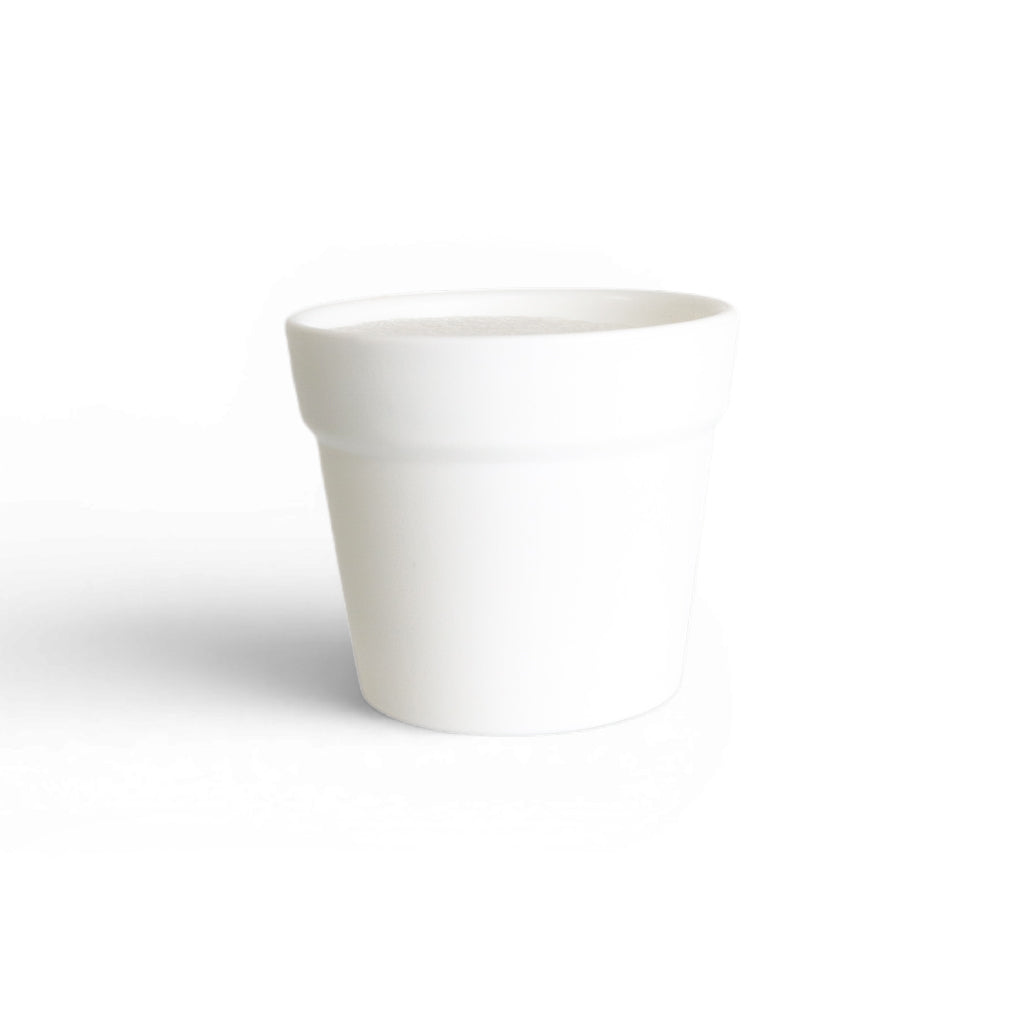 White Geometric Flower Pot with Floral Foam