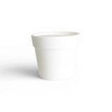 White Geometric Flower Pot with Floral Foam