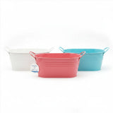 Bright & Versatile Metal Garden Oval Pot with Handles