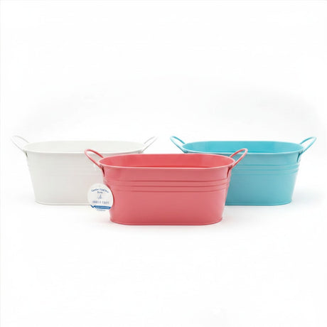 Bright & Versatile Metal Garden Oval Pot with Handles