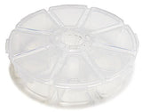 8-Compartment Round Clear Plastic Organizer Box (4.11")