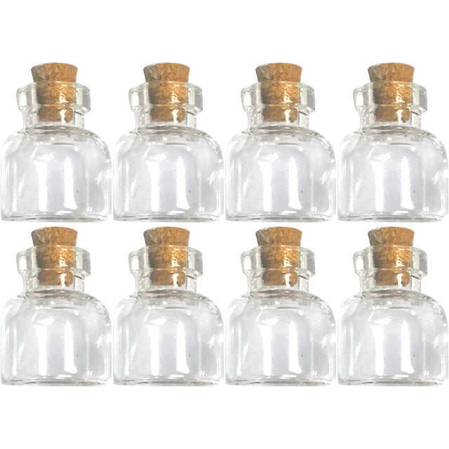 Premium Clear Glass Bottles with Authentic Cork Stoppers
