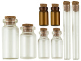 Premium Clear Glass Bottles with Authentic Cork Stoppers