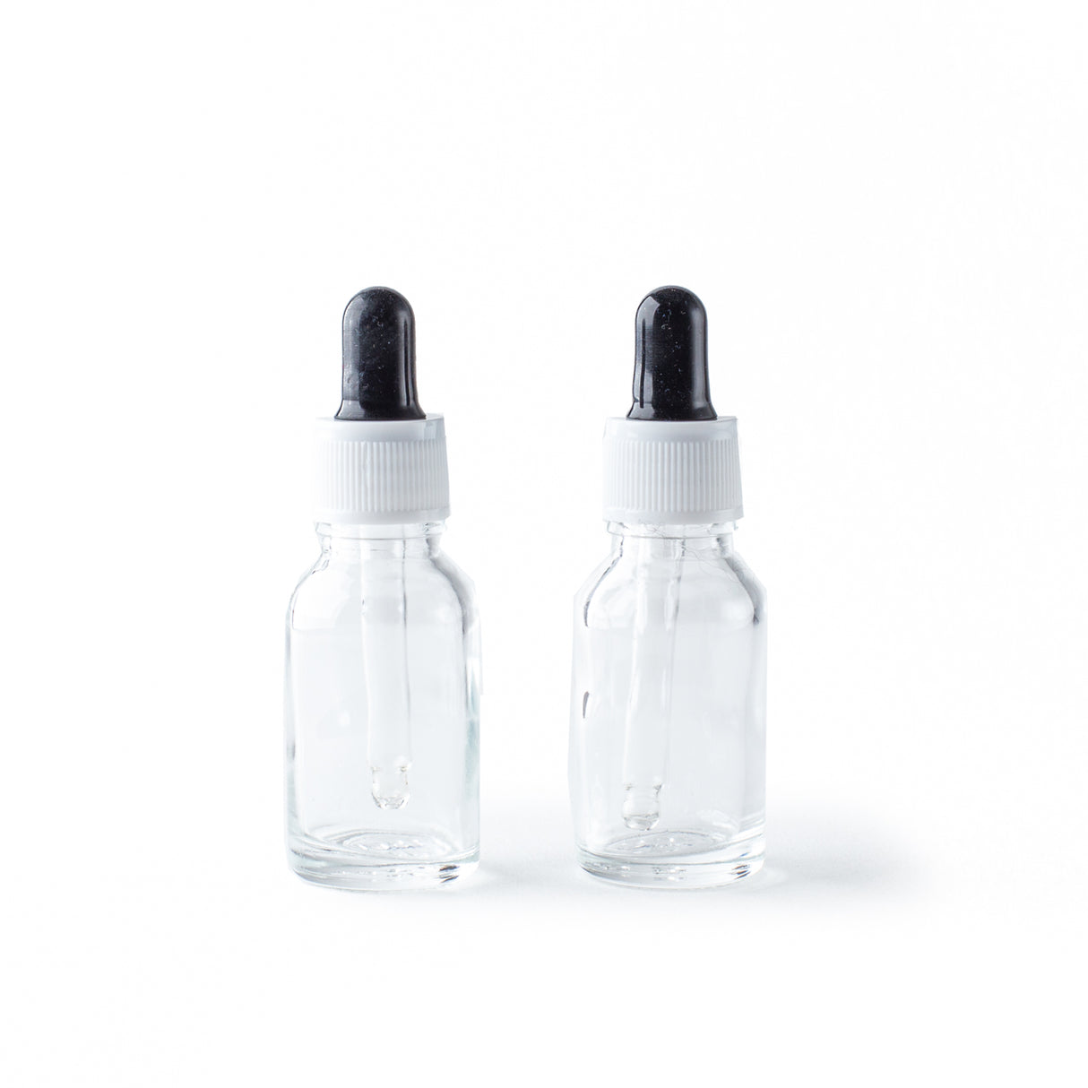 2-Pack Clear Glass Dropper Bottles (15ml / 0.5 oz)