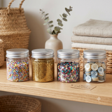 Master the Mess: Clear Plastic Craft Storage Jars (2-Pack)