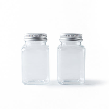 Streamline Your Space: Clear Rectangular Storage Bottles (2-Pack)