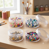 4-Piece Medium Clear Plastic Craft Storage Pots