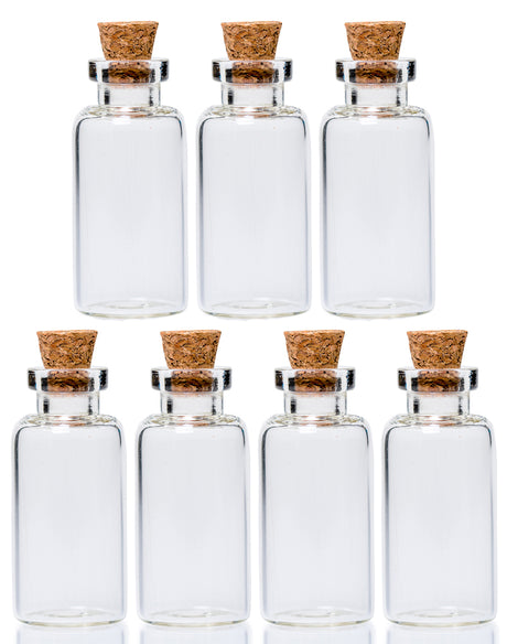7-Piece Mini Glass Bottles with Cork Lids (6ml)