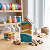 Mini Glass Flask Bottles with Metal Screw Caps
