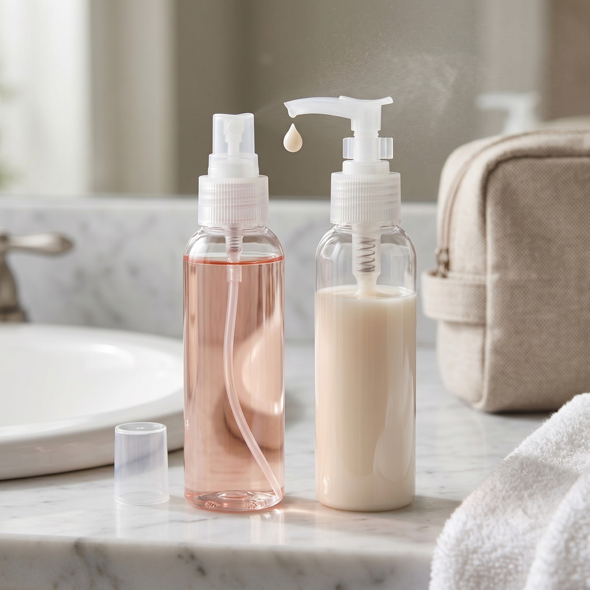 2-Piece Clear Travel & Organization Bottle Set (3oz / 100ml)