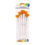 Angels Craft 5-Piece Paint Brush Set, Fan Tip