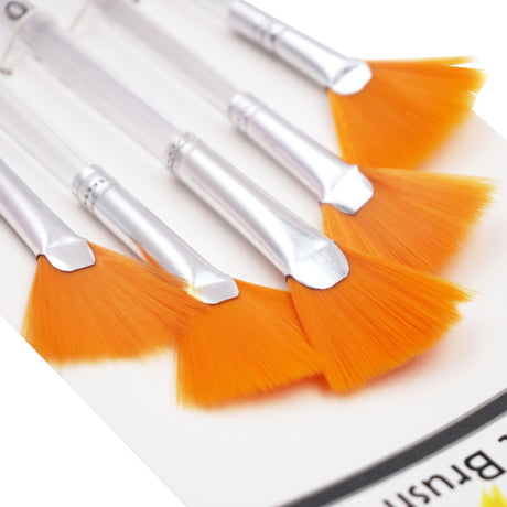 Angels Craft 5-Piece Paint Brush Set, Fan Tip