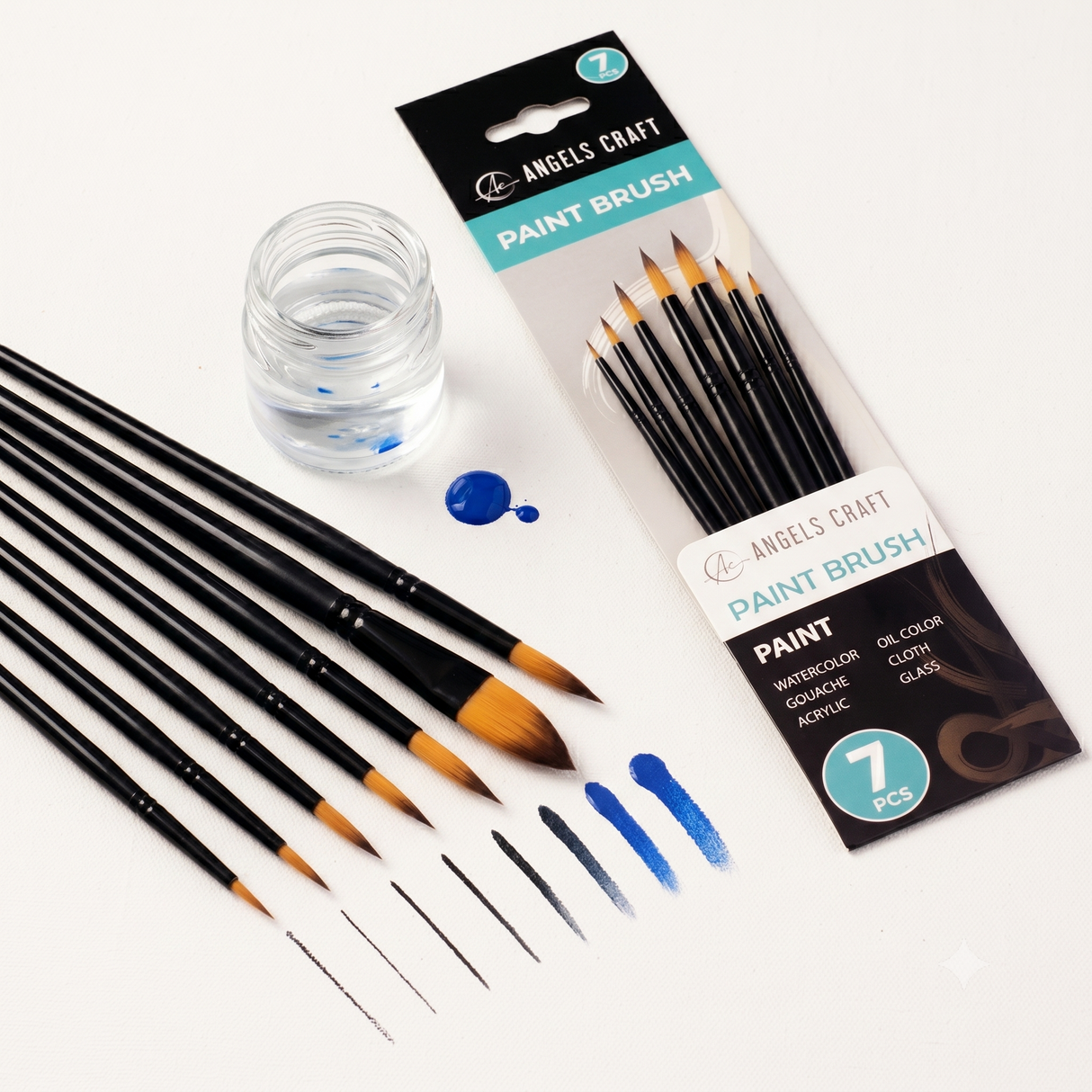 Premium Paint Brush Sets – Angle, Round & Flat Tip Options