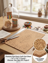 Fine Grain Craft Cork Sheet - 7.8" x 11.8"
