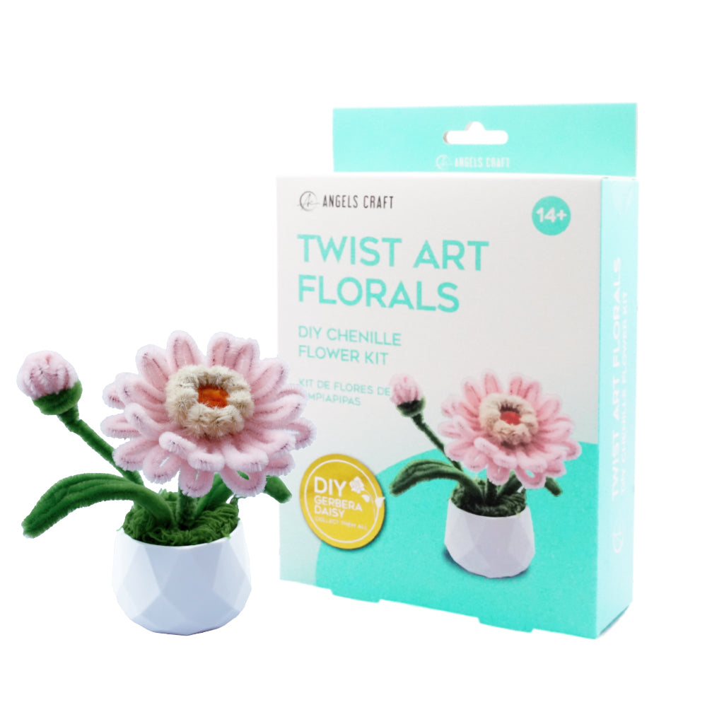 Angels Craft Twist Art Florals - DIY Chenille Gerbera Daisy Flower Kit