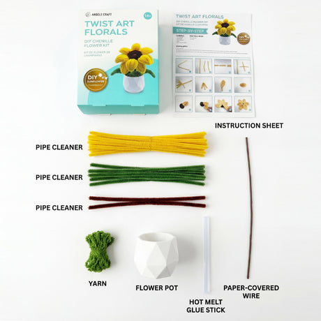 Angels Craft Twist Art Florals - DIY Chenille Sunflower Kit