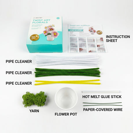 Angels Craft Twist Art Florals - DIY Chenille Hibiscus Orchid Kit