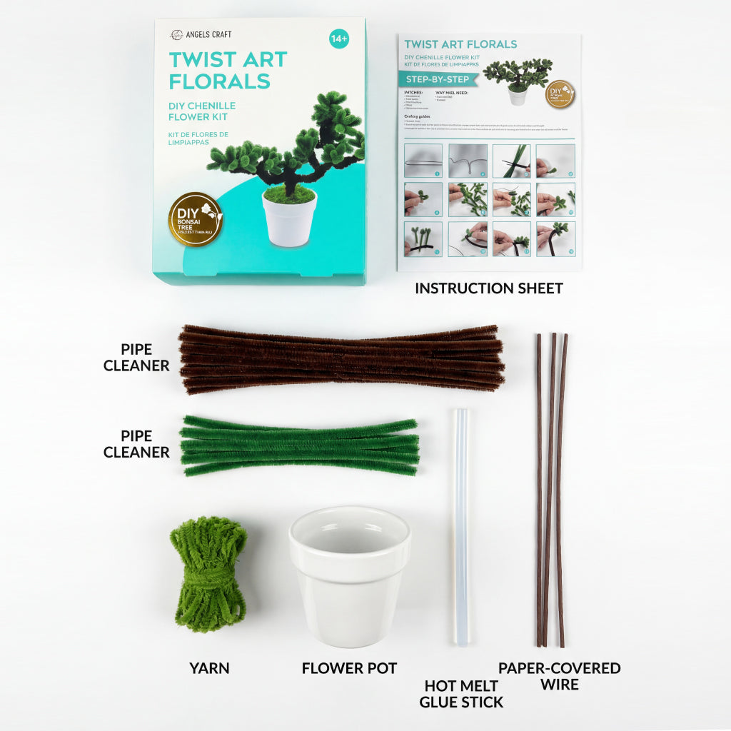 Bring a Sense of Zen Indoors with the DIY Chenille Bonsai Tree Twist Art Kit