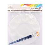 Angels Craft Plastic Palette with 3 Paint Brush Set