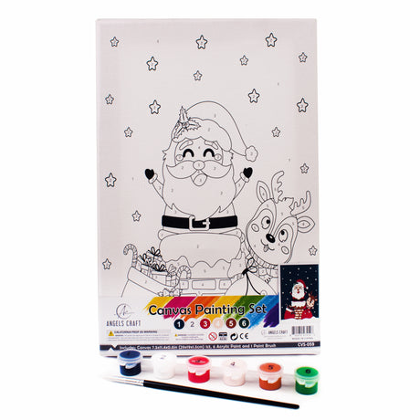 Angels Craft Paint by Number Canvas Set - Santa's Secret Entrance