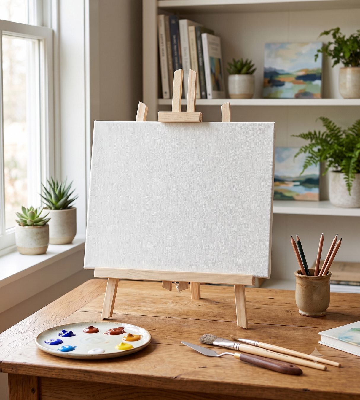 Premium Tabletop Canvas & Easel Set – Your Complete Ready-to-Create Art Kit