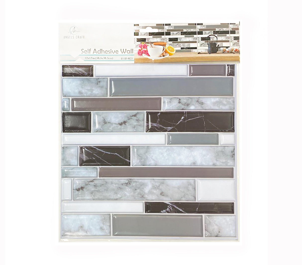 Angels Craft Self Adhesive Plastic Wall Tile, 12"x12"