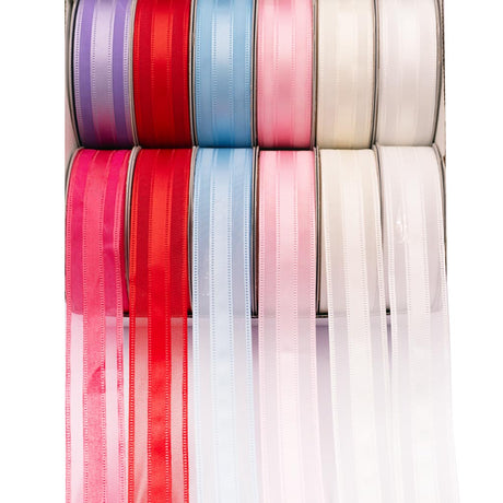 Angels Craft Set of 12 Decorative Satin & Lace Ribbon Rolls