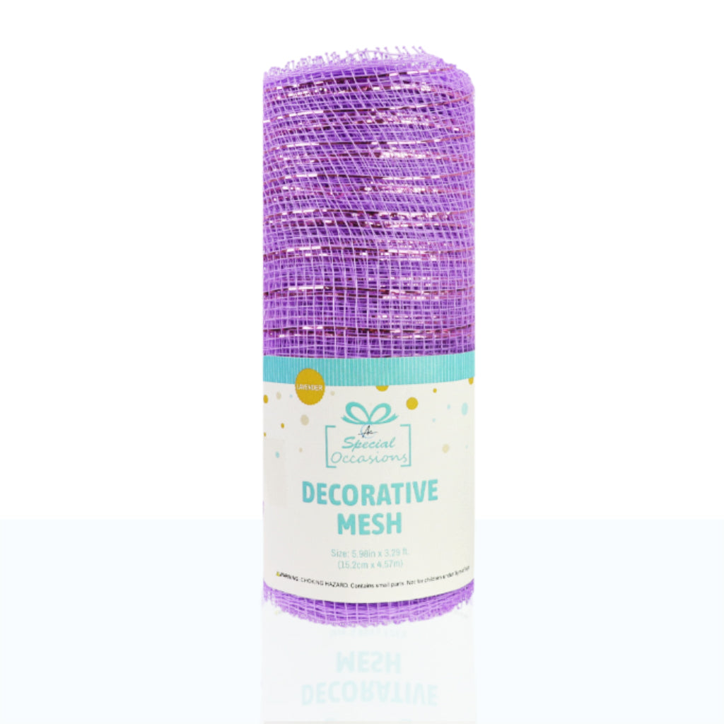 Decorative Deco Mesh Ribbon Roll (6 in x 3.3 ft) for Wreaths, Gift Wrapping & DIY Crafts