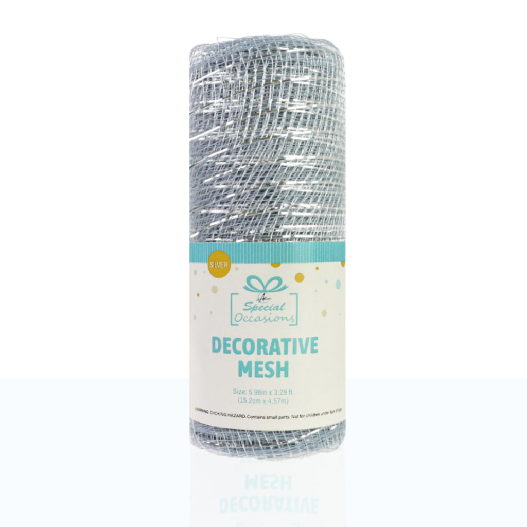 Decorative Deco Mesh Ribbon Roll (6 in x 3.3 ft) for Wreaths, Gift Wrapping & DIY Crafts