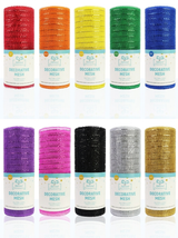Decorative Deco Mesh Ribbon Roll (6 in x 3.3 ft) for Wreaths, Gift Wrapping & DIY Crafts