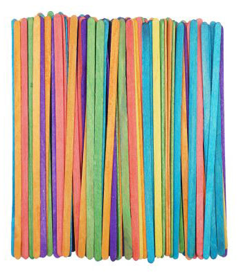 7.5" Wooden Stir & Craft Sticks (100-Pack) - 2 Colors