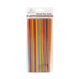 Angels Craft Premium Thin Wooden Dowel Sticks – 2mm x 8-Inch (Natural Wood or Rainbow Multi-Pack)