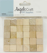 0.6" (15mm) Natural Wooden Cubes (30-Pack)