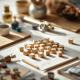 0.6" (15mm) Natural Wooden Cubes (30-Pack)