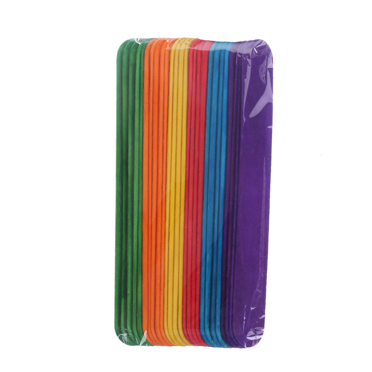 25-Count Extra Jumbo Wooden Craft Sticks (8-Inch) | Natural & Rainbow