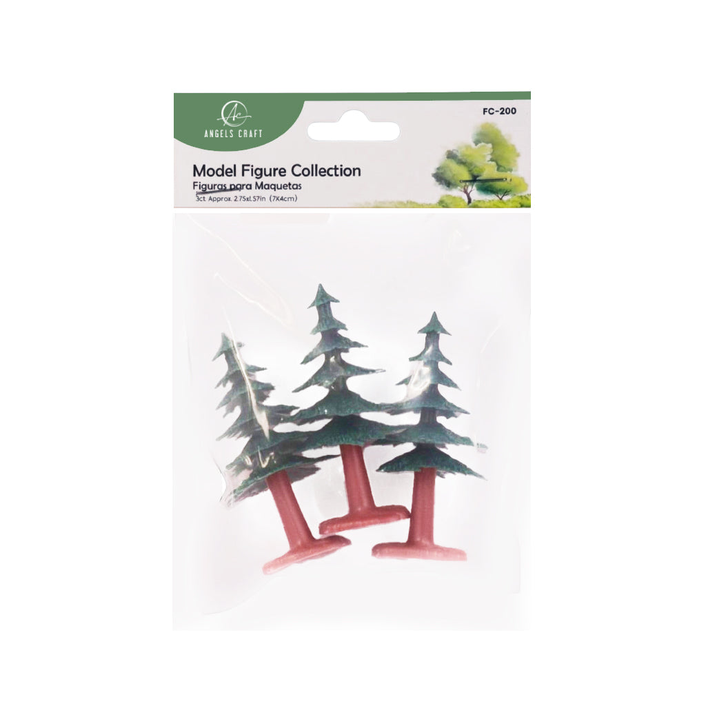 Miniature Pine Tree Set - Diorama Decor (3-Pack)