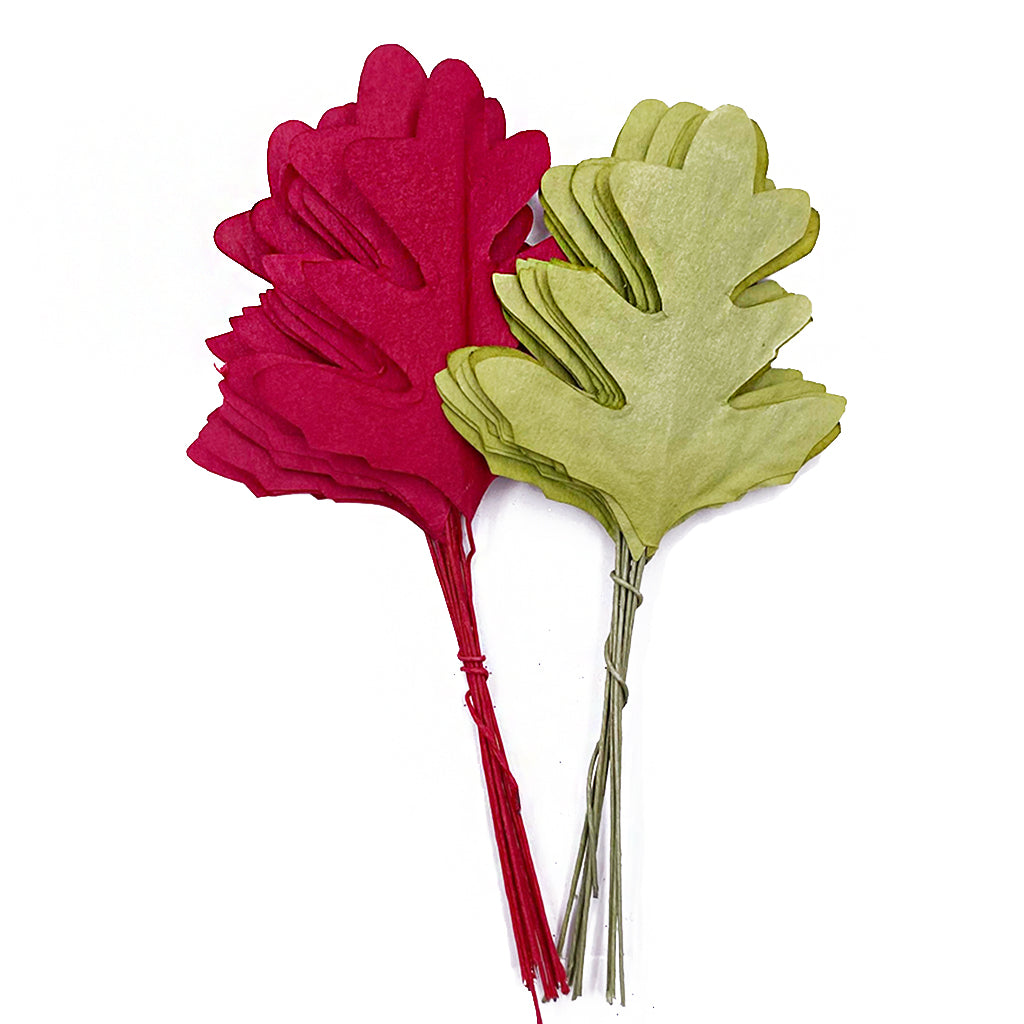 Artificial Oak Leaves Assortment (12-Pack) – Vibrant Autumn & Crafting Accents