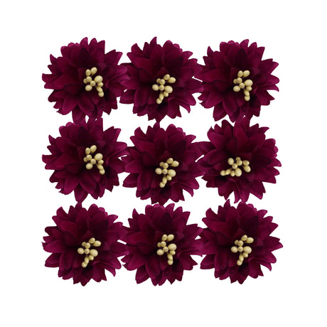 Artificial Paper Flowers Set (9-Count) - Wine & Lila